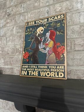Jack & Sally Metal Wall Art – “I See Your Scars” Romantic Sign